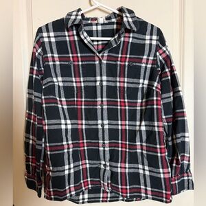 Duluth Trading Co Black and Red Plaid Shirt